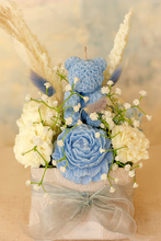 TEDDY CANDLE BOUQUET in pink & blue