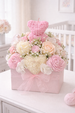 TEDDY CANDLE BOUQUET in pink & blue