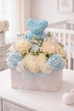 TEDDY CANDLE BOUQUET in pink & blue