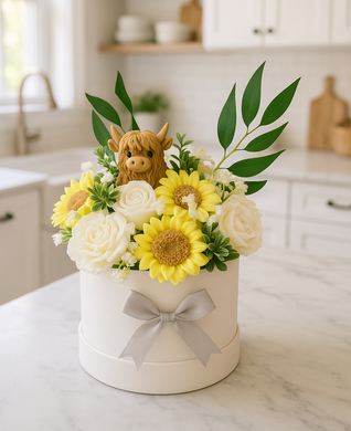 HIGHLAND COW SPRINGTIME BOUQUET