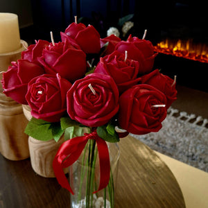 A DOZEN RED ROSE CANDLES