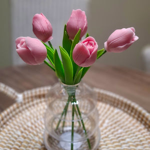 TULIP CANDLES IN VASE