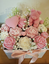 TEDDY CANDLE BOUQUET in pink & blue