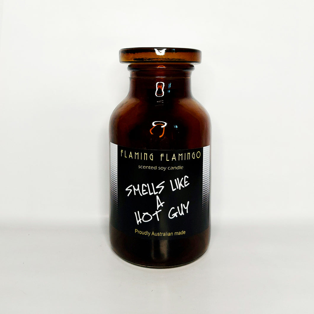 SMELLS LIKE A HOT GUY - CK - Apothecary jar - flaming flamingo 